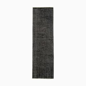 Tapis de Couloir Surteinté Noir Vintage