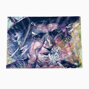 Galería Franke, Keith Richards Rolling Stones, acrílico sobre lienzo artístico y pintura