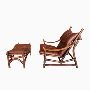 Asian Bamboo Easy Chair, 1950s