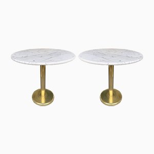 Italian Brass and Marble Side Tables. 1970s, Set of 2
