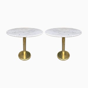 Tables d'Appoint en Laiton et Marbre, Italie. années 70, Set de 2