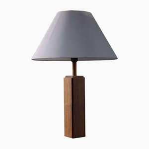 Lámpara de mesa danesa moderna de palisandro, años 60