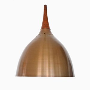 Lámpara colgante danesa de cobre al estilo de Fog & Mørup, años 60