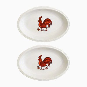 Small Oval Dishes from Faïencerie de France, 1970s, Set of 2
