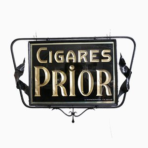 Vintage Double Sided Reverse Painted Cigar Hanging Advertising Sign