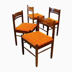 Mid-Century Wenge Wood Dining Chairs, Set of 4