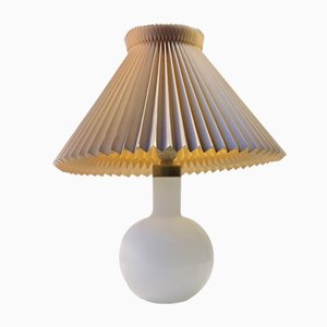 Table Lamp in White Opaline Glass from Holmegaard, 1970s