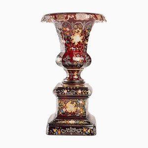 Bohemian Vase in Gold und Silber Emaille
