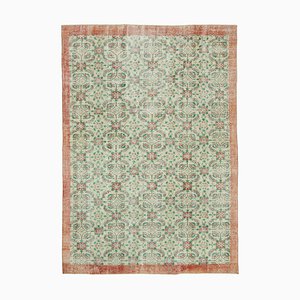 Grüner türkischer Vintage Teppich