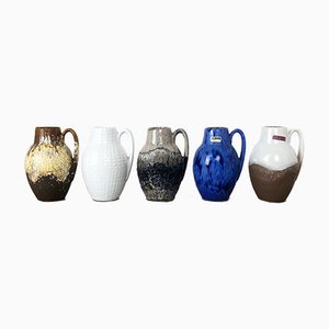 Vintage 414-16 Fat Lava Vases from Scheurich, Set of 5