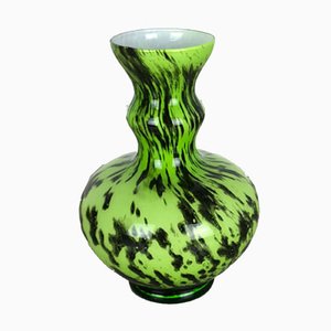 Große Vintage Pop Art Vase aus grünem Opalglas