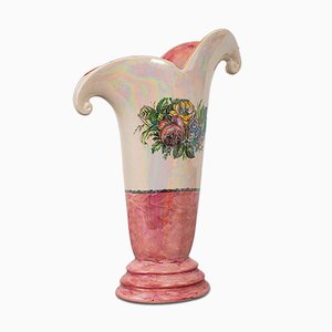 Hohe Dekorative Englische Keramik Vase, 1950er