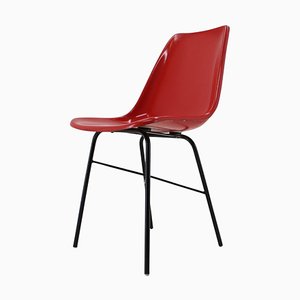 Chaise de Bureau ou Chaise de Bureau Rouge en Fibre de Verre, Tchécoslovaquie, 1960s