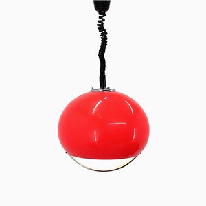 Mid-Century Red Pendant by Harvey Guzzini for Meblo, 1970s