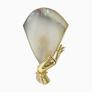 Contemporary Brass Hand-Shaped Sconce