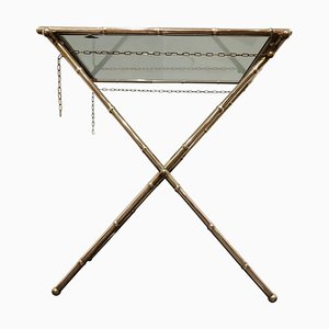 Table Pliante Vintage en Faux Bambou, 1950s