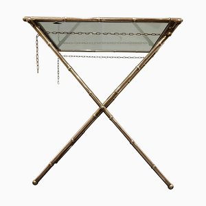 Tavolo pieghevole vintage a forma di bambù, anni '50