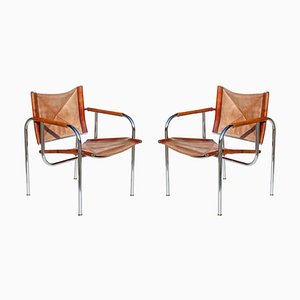 Fauteuils en Cuir par Hans Eichenberger pour Strässle, 1960s, Set de 2