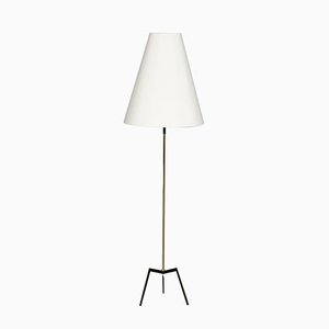 Lampadaire Mid-Century Moderne en Laiton, 1950s