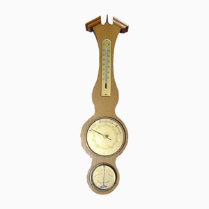Mid-Century Barometer aus Holz, Hygrometer, Thermometer, 1960er
