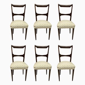 Walnut Dining Chairs by Guglielmo Ulrich, 1950s, Italy, Set of 6
