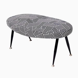 Oval Black and White Pouf from Dedar, 1950s