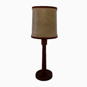 Lámpara de mesa de teca maciza, años 70