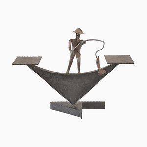 Viennese Iron Flower Stand with a Fish Catcher