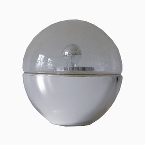 Lampe de Bureau Globe Mid-Century Moderne en Verre Texturé, 1960s