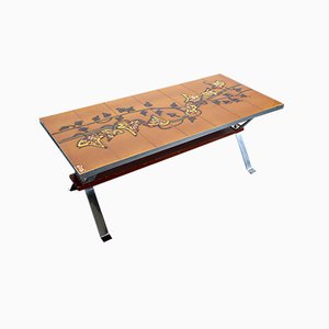 Handpainted Ceramic Coffee Table by Adri for Belarti, 1960s