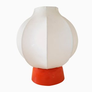 Lámpara de mesa Cocoon con base naranja, años 70