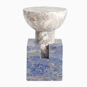 Block Side Table Bi-Colored Marble by Anna Karlin for Mmairo