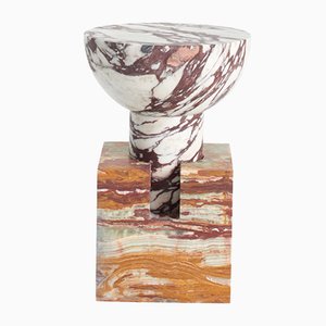 Block Side Table Bi-Colored Marble by Anna Karlin for Mmairo