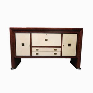 1940 Maples Wood Parchment Italian Art Deco Sideboard