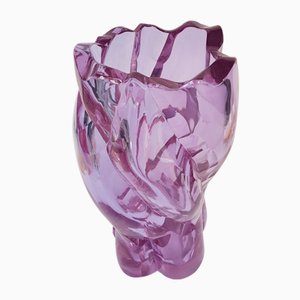 Large Bohemian Neodymium Crystal Vase