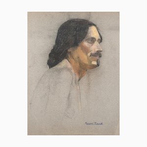 Albert Fernand-Renault - Portrait - Pastel et Charbon Originels - Début 20ème Siècle