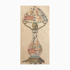 Unknown - Porzellan Lumen - Originale Tinte und Wasserfarbe - 1890er