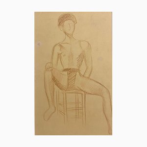 Jean Delpech - Portrait of A Boy - Original Drawing - 1930s