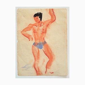 Unknown - Trainer - Original Pastel on Paper - Mid-20th Century