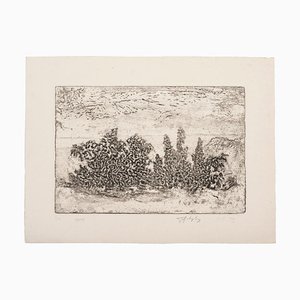 Gravure Inconnue - Landscape - Original Etching on Paper - 1969
