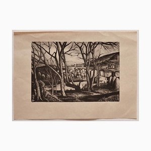 Diego Pettinelli - Landscape - Original Lithograph on Paper - Mid-20th Century