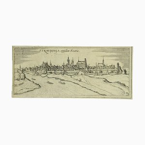 Franz Hogenberg - Vista de Straubing - Aguafuerte - finales del siglo XVI