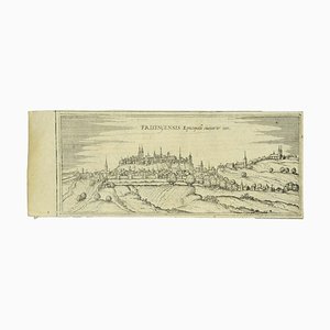 Franz Hogenberg - Vue de Freising - Gravure à l'eau-forte - Fin 16ème Siècle