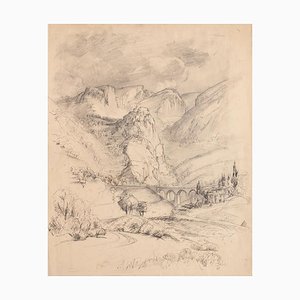 Sconosciuto - Landscape - Original Pencil and China Ink - Early 20th Century