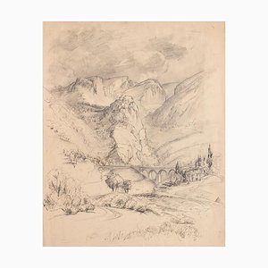 Unknown - Landscape - Original Pencil and China Ink - Early 20th Century