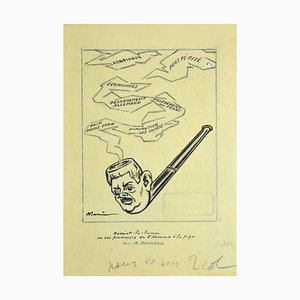 Barreau Adrien Barrère 1 - Pipe - Pencil Original - Début 20ème Siècle