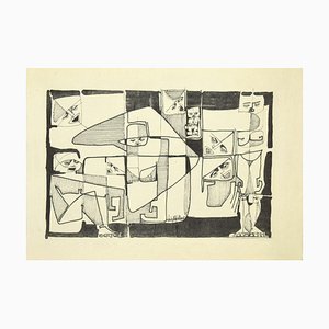 Composition Luigi Cipallone - Original China Ink - 1970s