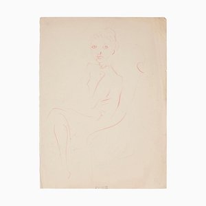Manfredo Borsi - Retrato - Pastel original - Mid-20th Century