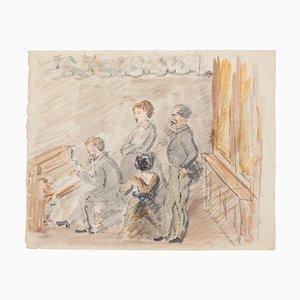 Unknown - Sonata - Original Watercolor on Paper - Early 20th Century