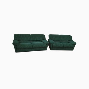 Green Velvet Sofas from Pol 74, Italy, 1990s, Set of 2